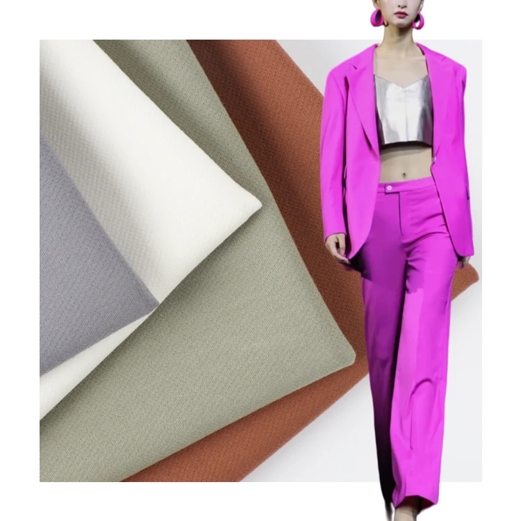 Popular stretch TR suiting fabric 74%poly, 20%rayon, 6%spandex  280gsm fabrics for ladies office pants
