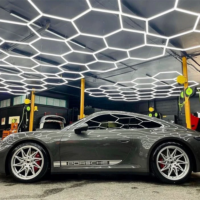 Led Hexagon Lights Hex Lights For Garage Ceiling Car Detailing Workshop Barber Shop Ceiling Light