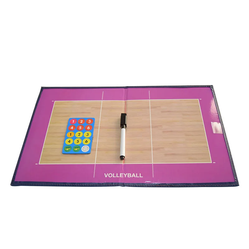 Factory Foldable Portable PU Leather Notebook Volleyball Magnetic Tactics Coach Boards With Pen