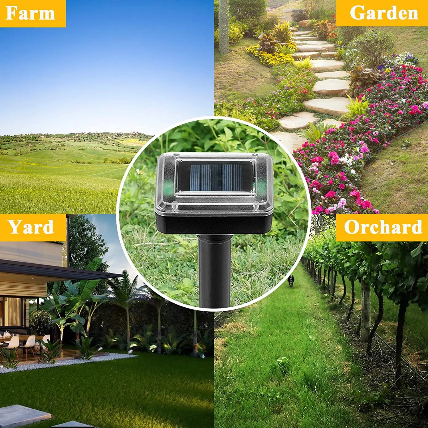 Ультразвуковой отпугиватель мышей и змей, на солнечной батарее