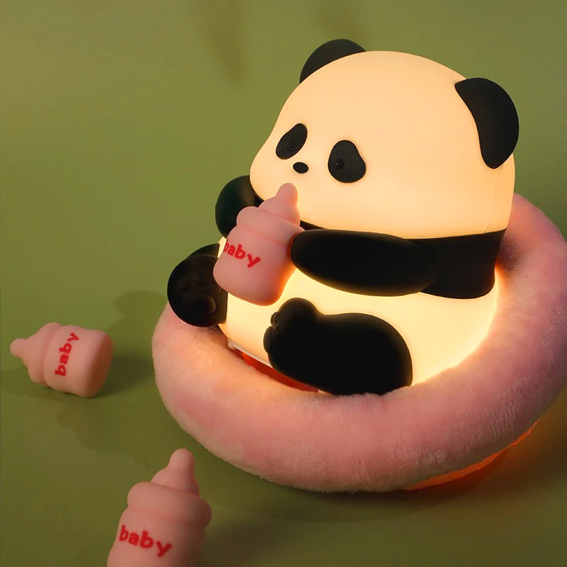 New Cute Cartoon Panda Night Light LED Usb Rechargeable Bedside Lamp Home Decor Night light For Child Gift