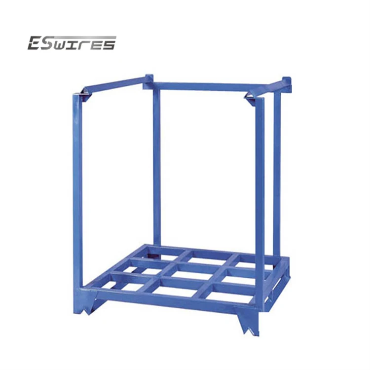 Heavy Duty Collapsible Storage Equipment Powder Coating Stacking Nest Metal Pallet Tainer