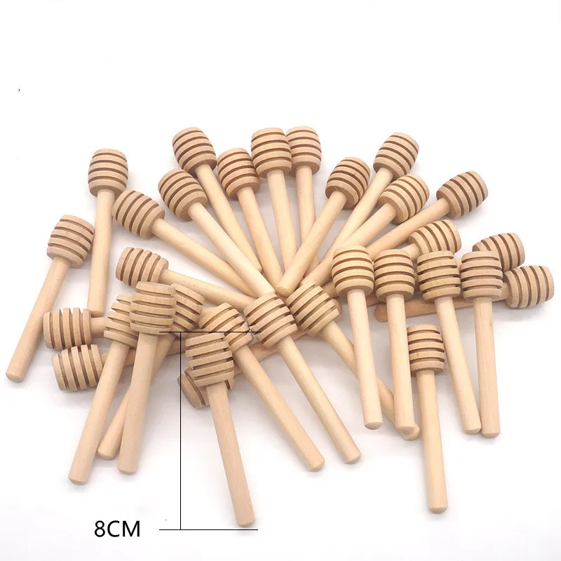 Wooden Honey Dipper Sticks 3 Inch Mini Honeycomb Stick, Honey Stirrer Stick for Honey Jar Dispense and Wedding Party Gift