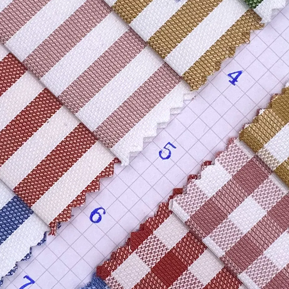 China factory clearance price all kind different color pattern plaid stripe check woven stock yarn dyed shirting fabric
