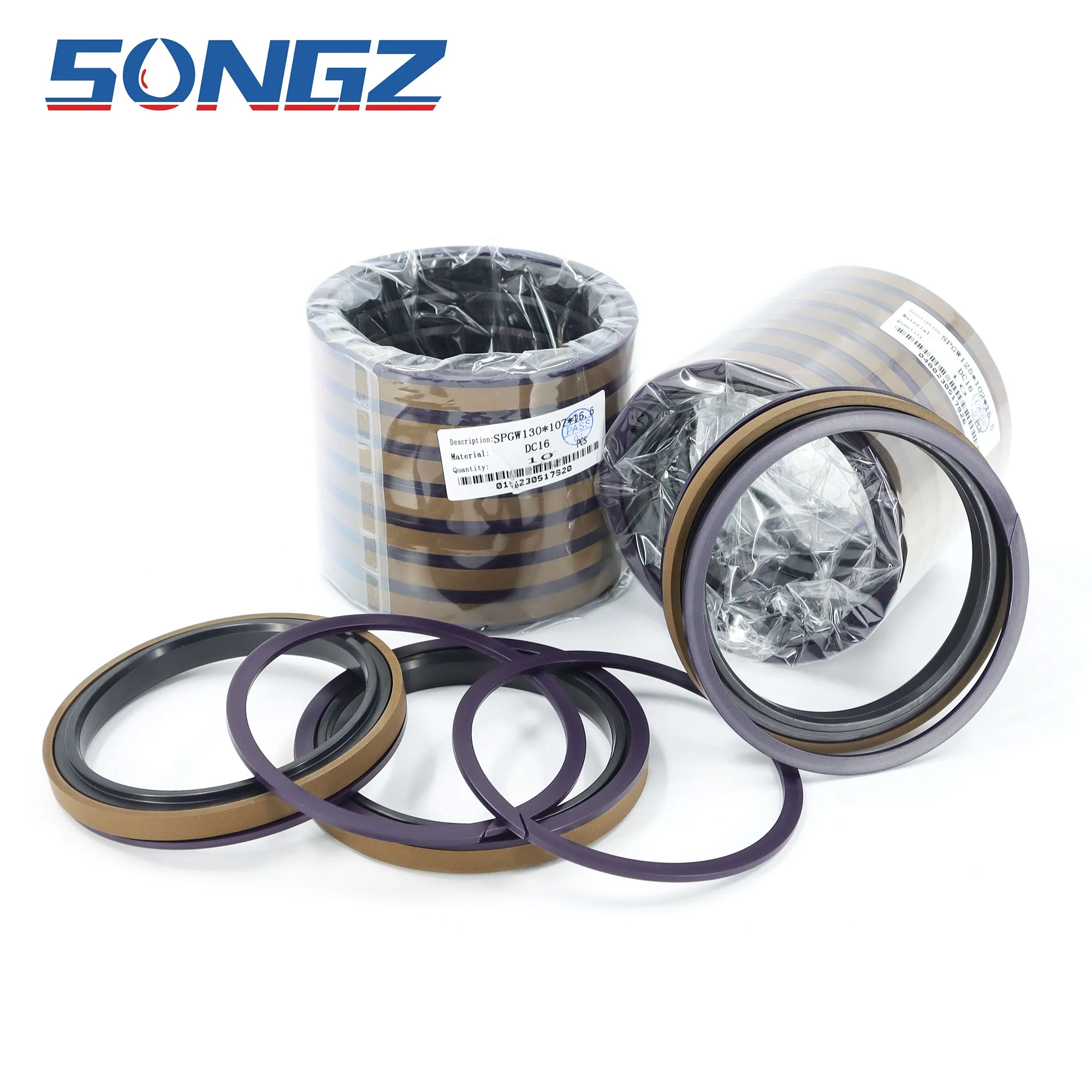 Excavator oil seal piston seal SPGW PTFE+NBR material sealing ring 130*107*15.5