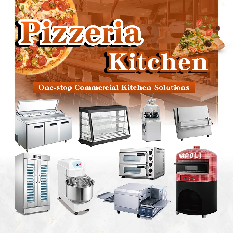 Commercial Pizza Restaurant Kitchen Equipment Pizza Oven Making Machine Dough Press Machine Pizza Fridge Prep Table Refrigerator
