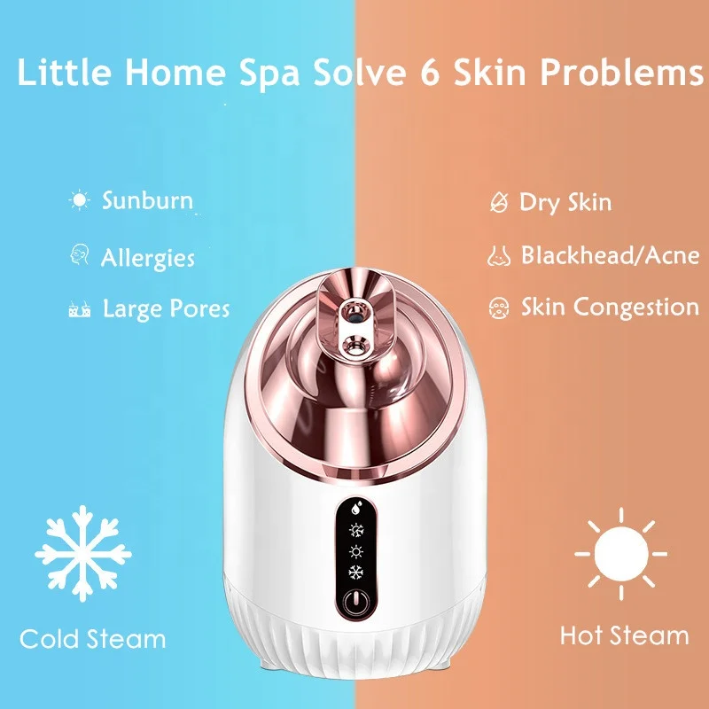Private label hot cold facial sauna steam nano mist sprayer for skin face at home professional humidifier facial steamer