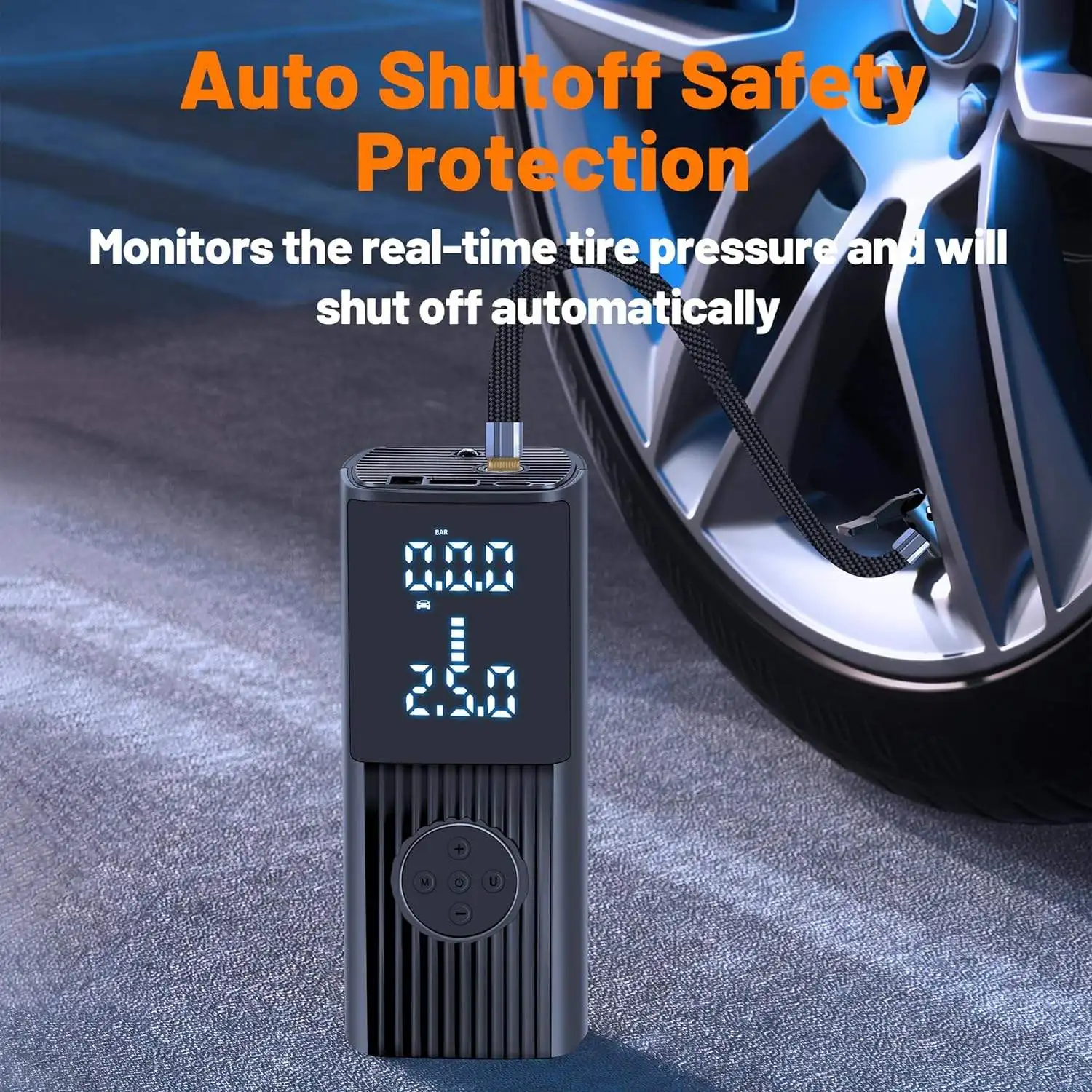 Mini Wireless Air Pump 150PSI 12V Portable Car Air Pump Digital Car Tyre Inflator Electric Air Pump For Bike Scooter