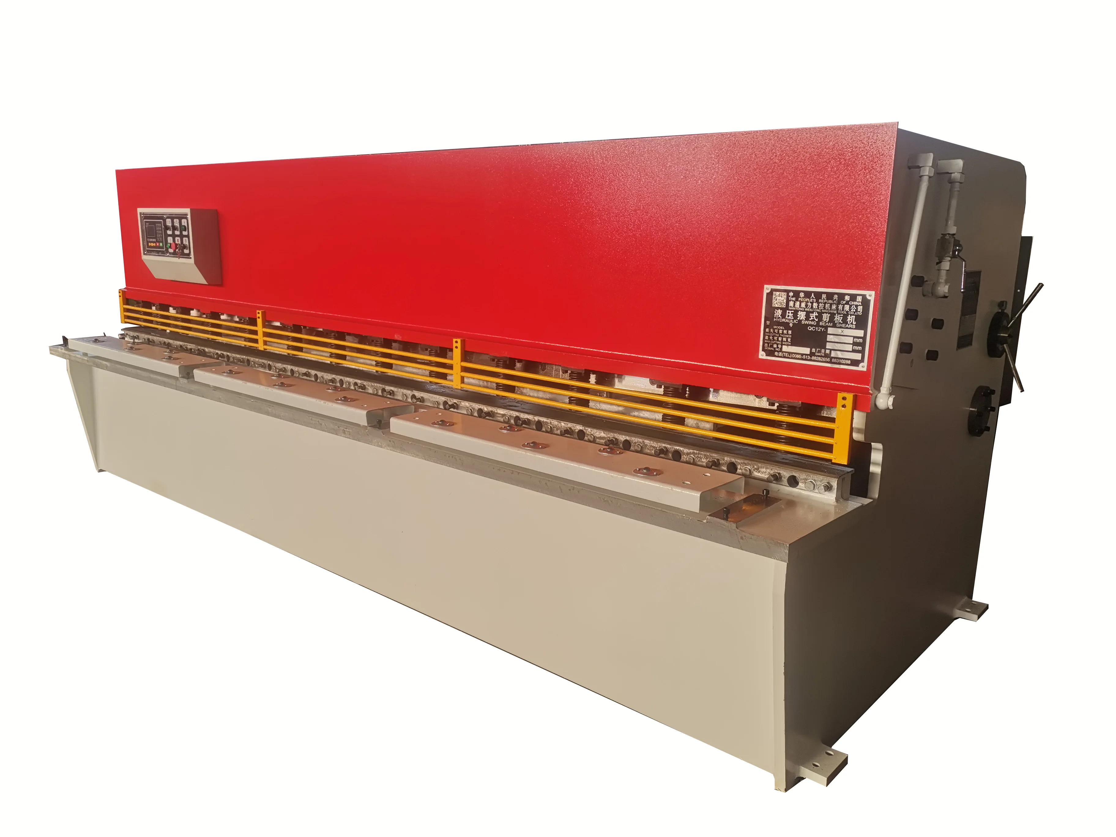 Swing Beam 6M Carbon Sheet Cnc Germany Siemens Main Motor For 6M Length  Hydraulic Metal Plate Shearing Machine