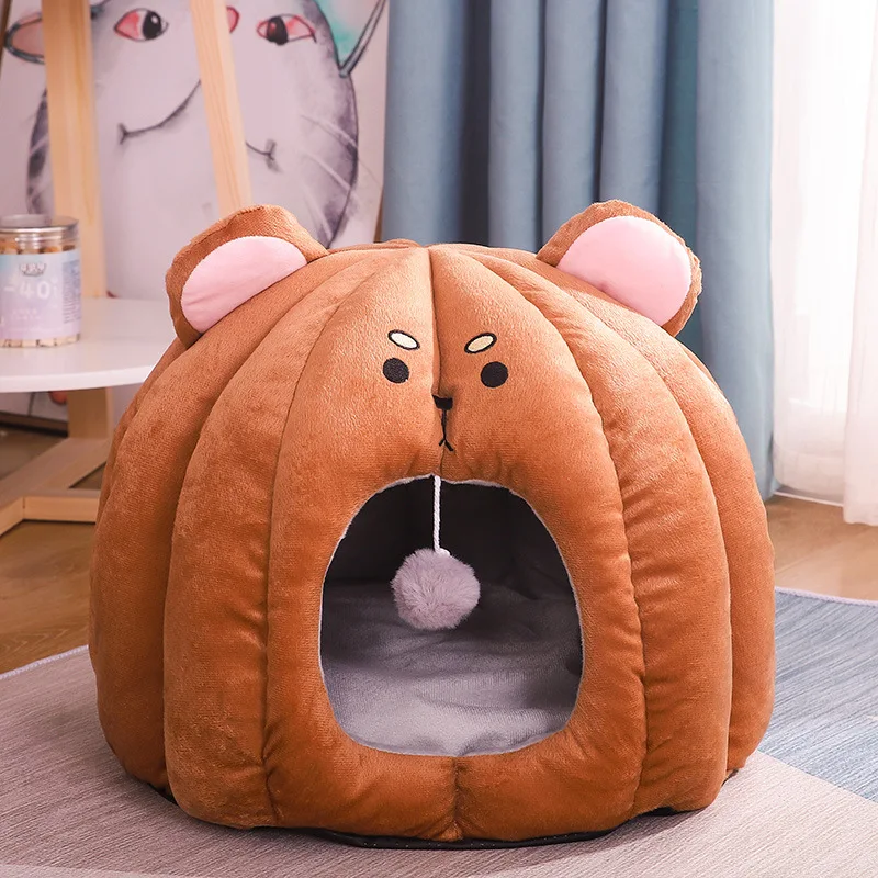 Pet Item Simons Cat Cushion Luxury Dog Bed Warm Cotton Closed Pet House Customized Logo Sticker Cute Cat Bed