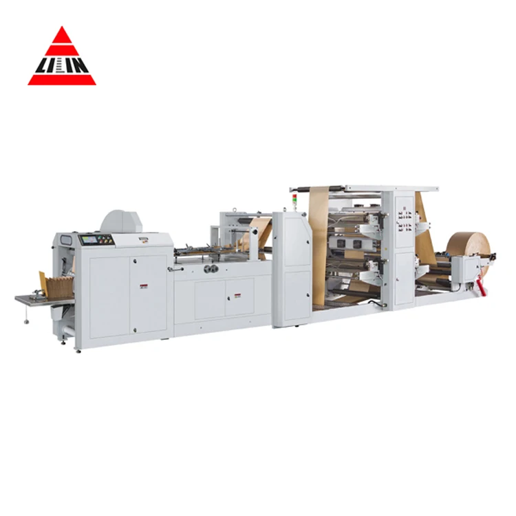 LMD-400B+LST-4700 High Speed KFC Food Paper Bag Making Machine Price With Flexo Printing Unit With Window