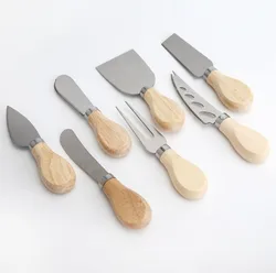 Cheese Knives kit Stainless Steel Mini Steel Stainless Knife, Butter Knife & Fork With Wood Handle