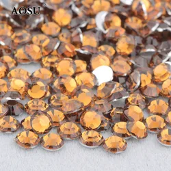AOSU Wholesale Bulk Package 2 3 4 5 6mm Jelly Rose AB Crystal Stone Round Strass Flatback Resin Rhinestone For Clothing