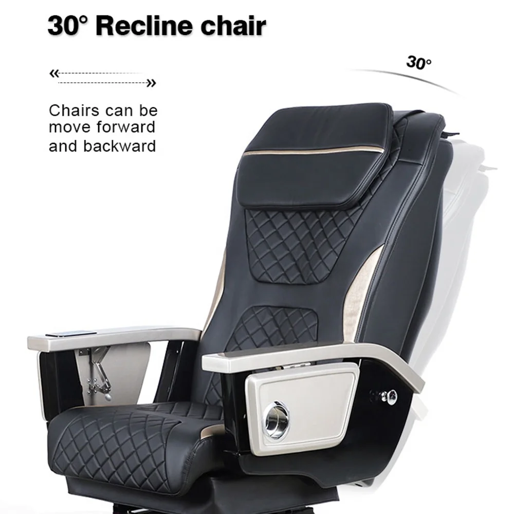 New Modern Luxury Beauty Nail Salon Furniture Pipeless Whirlpool Discharge Pump Foot Spa Massage Manicure Pedicure Chair