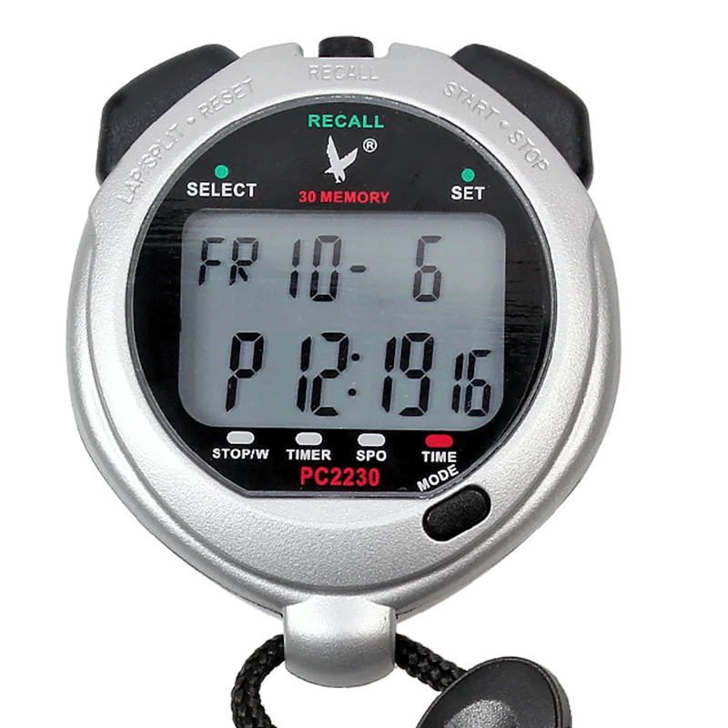 Tianfu double row electronic stopwatch anti-fall 30 meters waterproof fitness competition digital stopwatch