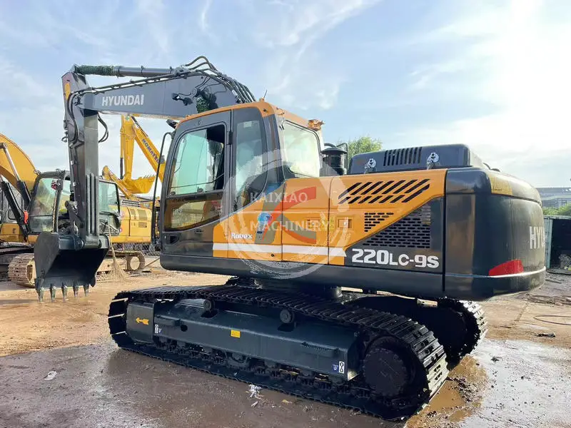 Hyundai 220 used excavator secondhand excavadora backhoe  22 ton in stock crawler digger hydraulic machine low price cheap