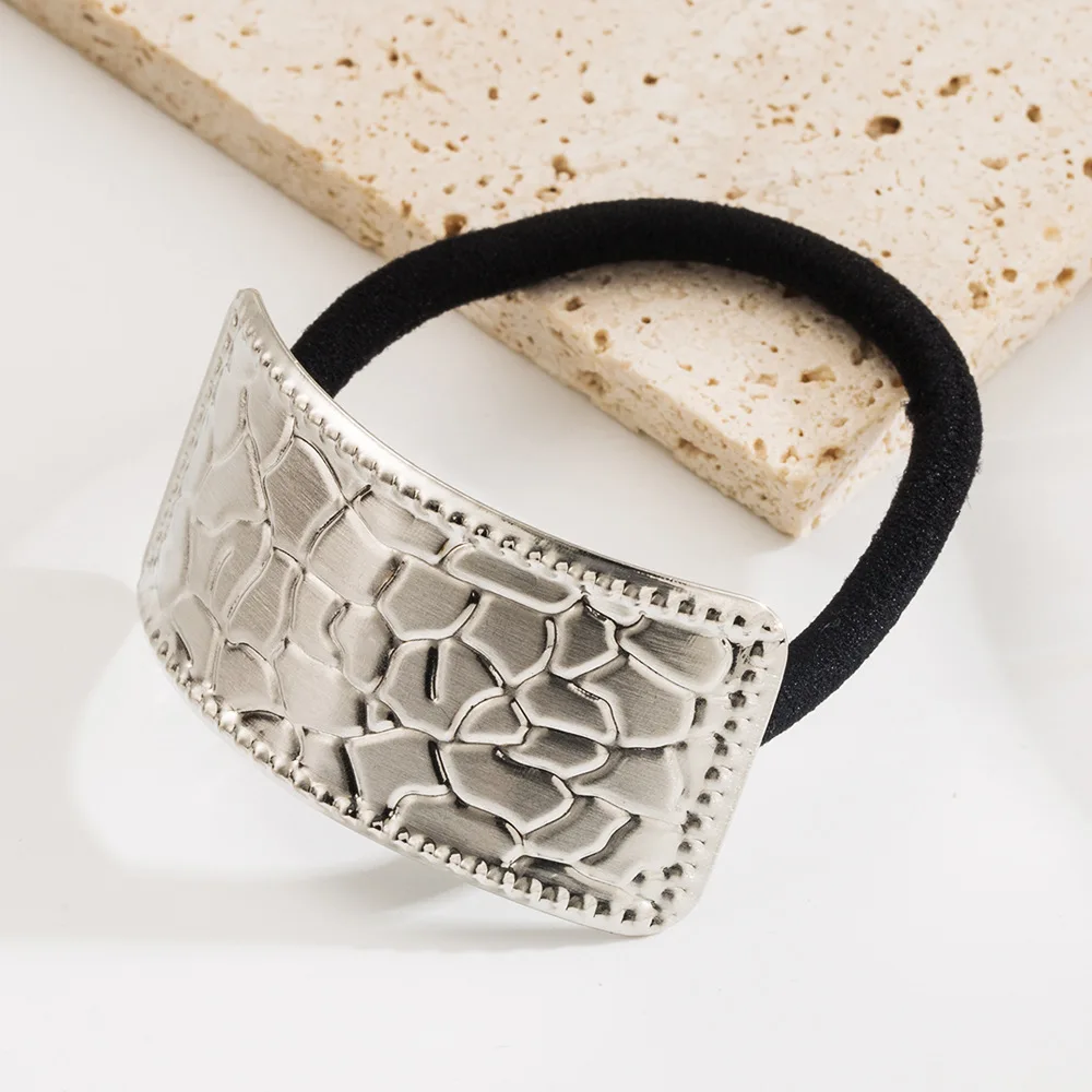 European American new fashion geometric texture high elastic metal hair ties alloy three butterfly spring clip for women