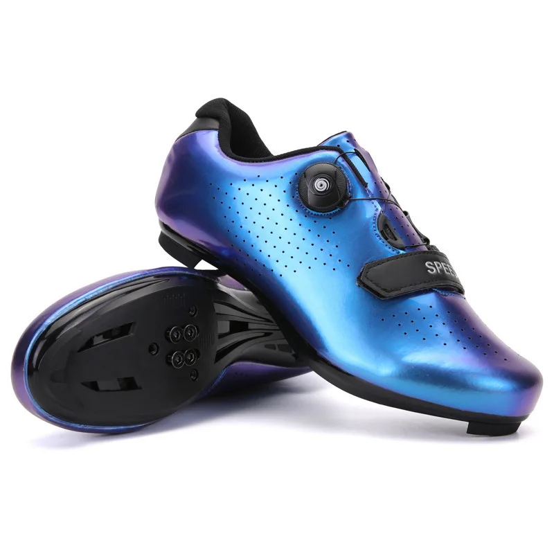 New Road Bike Outdoor Cycling Shoes for Men and Women Breathable Bicycle Shoes with Hard Sole and Locking Shoes