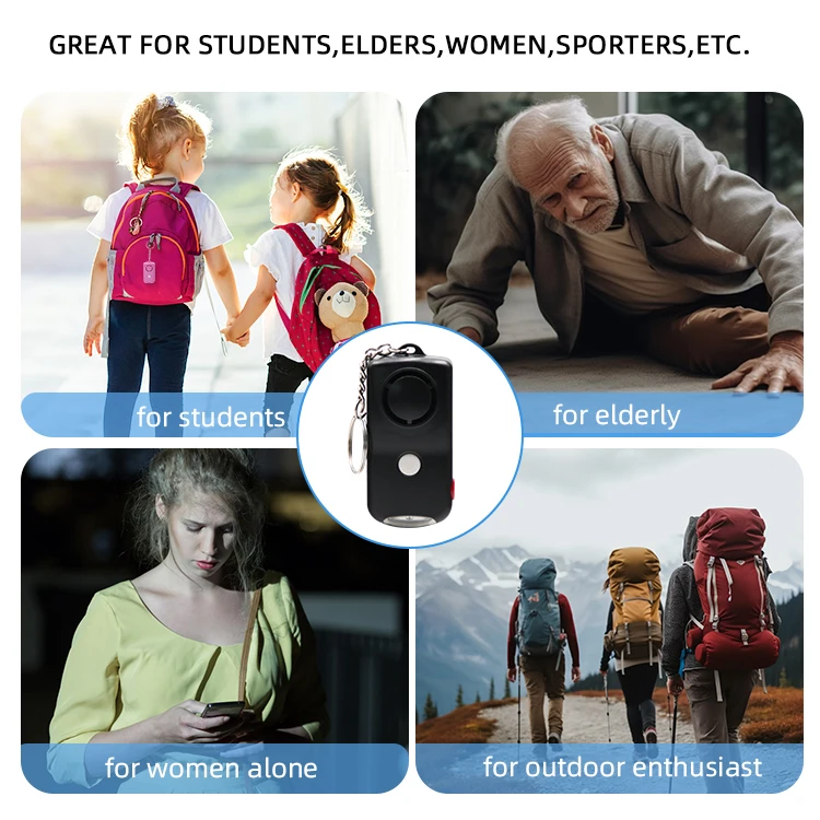 Self Defense Alarm Keychain Self Defense Flashlight Personal Safety Equipment Anti Attack Self Defense Supplies