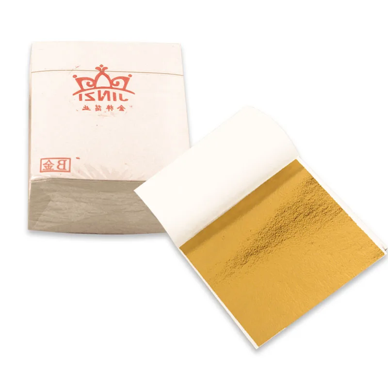 9*9cm 500 sheets a Pack Gilding Genuine Imitation Taiwan Gold Leaf Foil B Gold K Gold Foil With Great Price