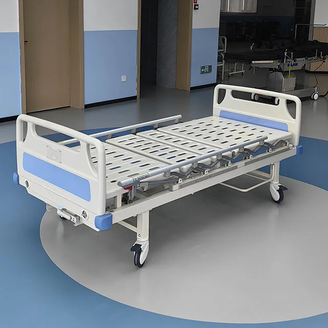 HAOHAN 039 Low price metal patient 1 crank manual medical care hospital home nursing bed with toilet