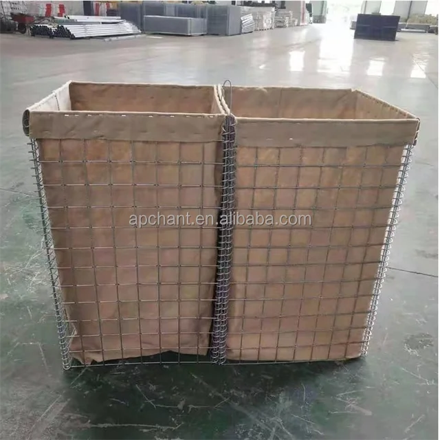 High Tensile Strength Green Geotextile Zinc-Coated Defensive Sand Barrier Flood protection Barriers /welded Mesh Barrier Bastion