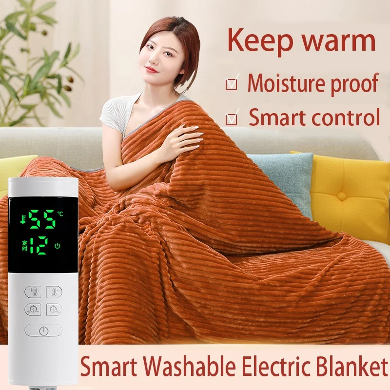 Heated Throw Blanket Electric White OEM  Power Controller Living Room Adjustable Bedroom 220V Winter Bed Warmer Washable