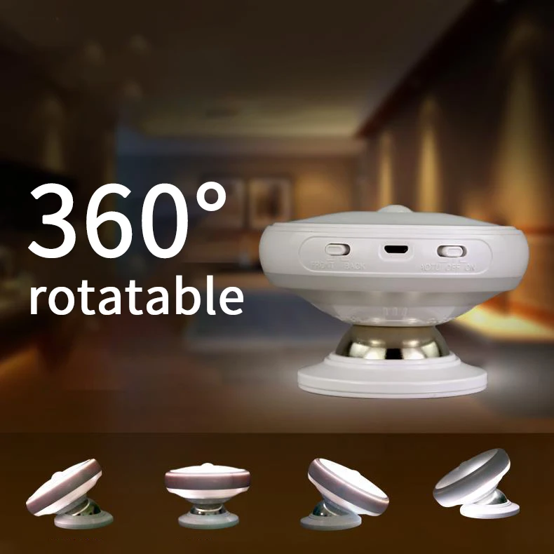 360 Degree Rotating Rechargeable Led Night Light Security Wall Lamp Motion Sensor Light For Bedroom Stair Kitchen Toilet Lights