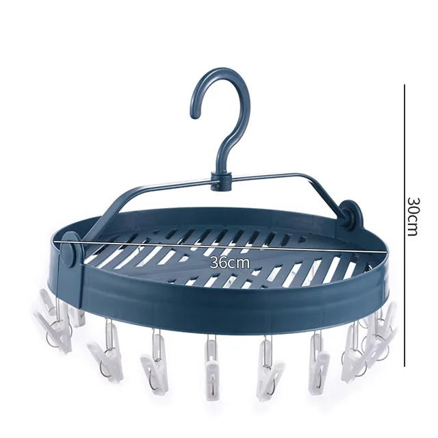 XingYou Multi-Clips Round Plastic Clothes Folding Hanger for Socks