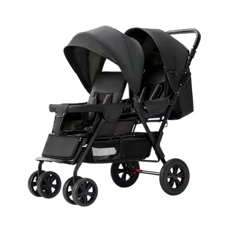 Customizable twin strollers can sit and lie down portable folding twin front and rear strollers Double child strollers
