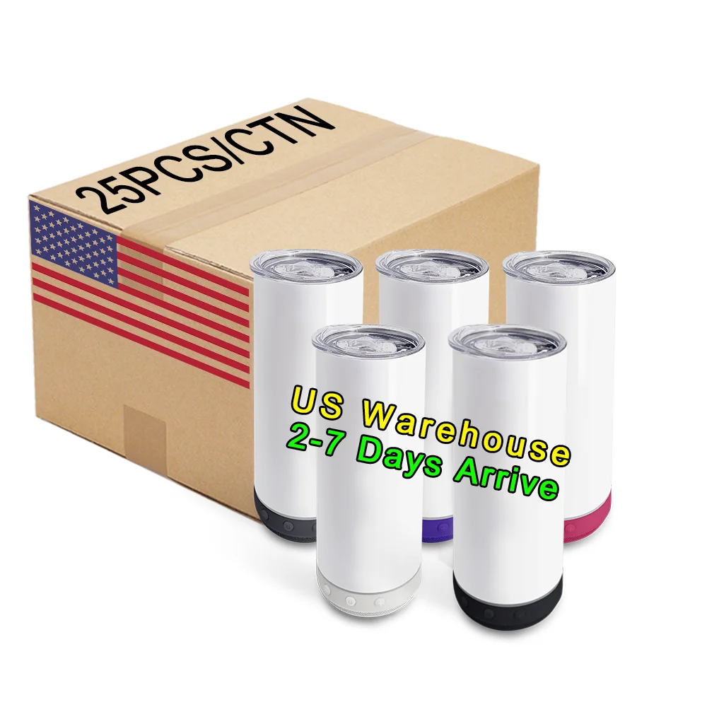 hot product 20oz white music cup smart wireless coffee tumbler stainless steel sublimation blanks tumbler speaker