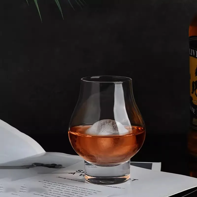 Creative pot-bellied 120ml professional tasting glass mini glass tulip whiskey shot glass