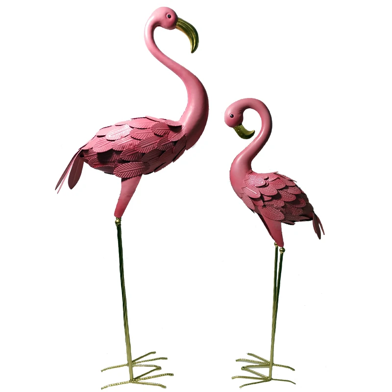 
Custom Home and Garden Decor Iron Metal Materials Flamingo Outdoor Decorations Garden 
