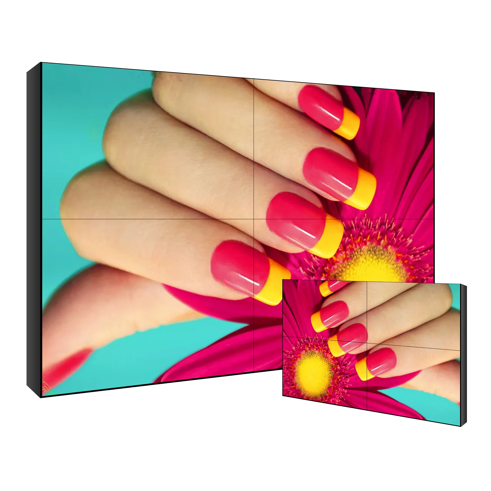 46 49 дюймов 55 дюймов 65 дюймов узкая рамка ЖК-экран с разрешением 4k hd поп-дисплей панели видеостена 1,8 мм настенное крепление 4k панель