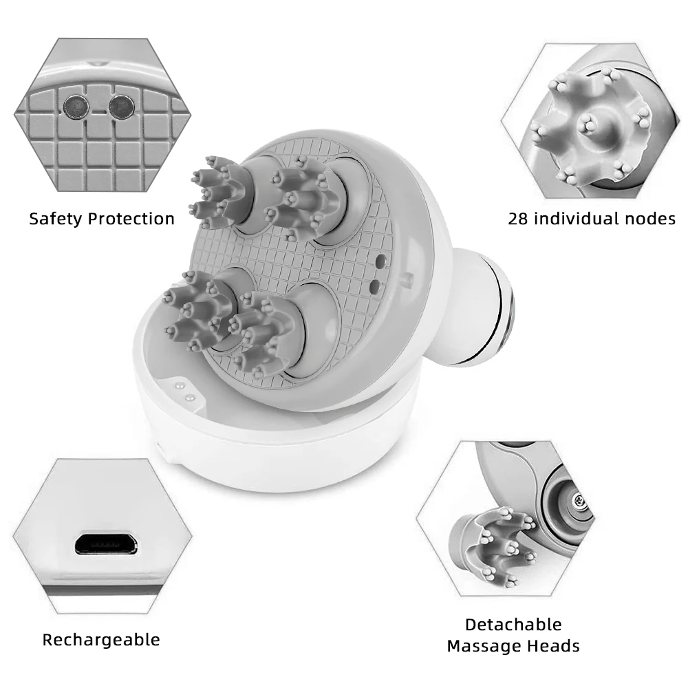 Electronic Shampoo Brush Silicon Head Scalp Massage Devices Scalp Massager