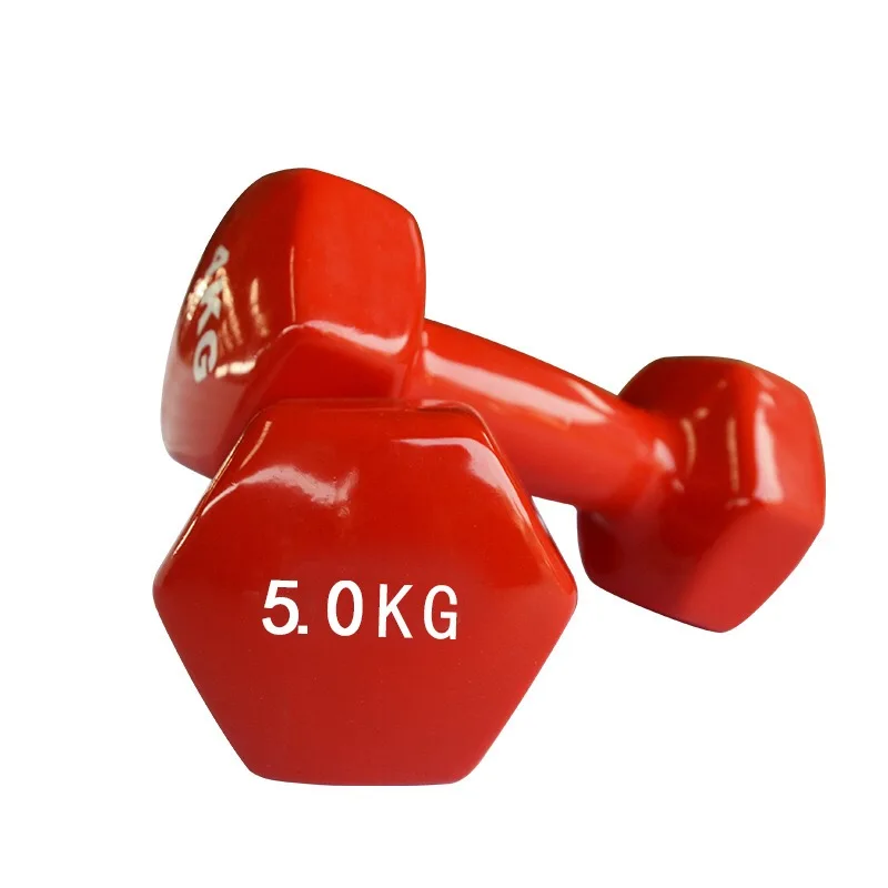 Non-slip dipping colorful custom neoprene fitness yoga workout waterproof hex dumbbells 10 kg for women