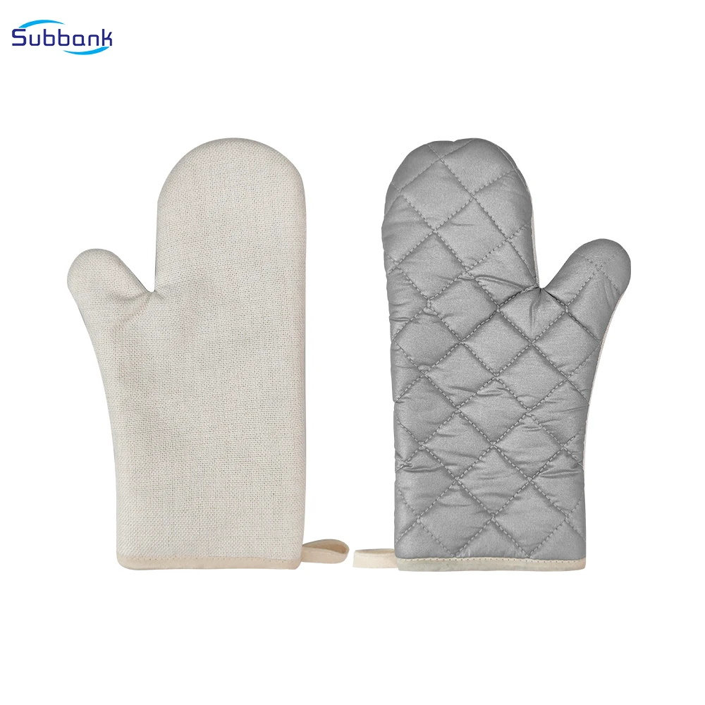 Subbank Sublimated Gloves Blanks Custom Logo Printable Linen Mitten Heat Resistant Gloves Sublimation Oven Mitt