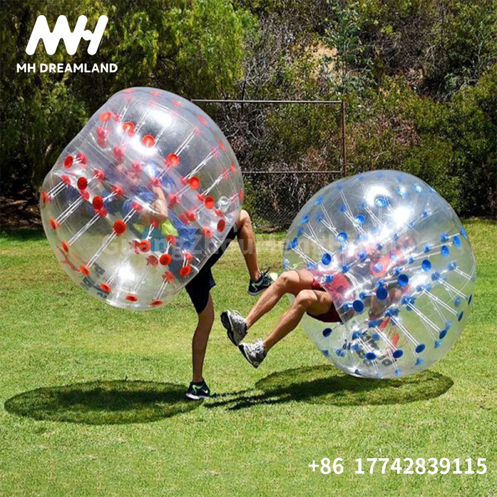 Adult TPU / PVC Inflatable Bumper Ball Human Bubble Football Soccer Ball Body Zorb Suit Colored Dots