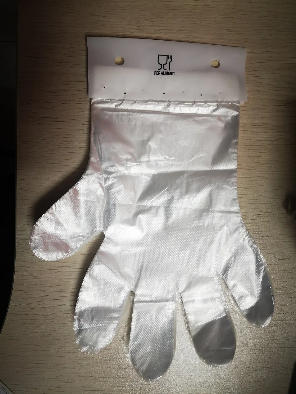 PE plastic single use  gloves food shop disposables can be hanger
