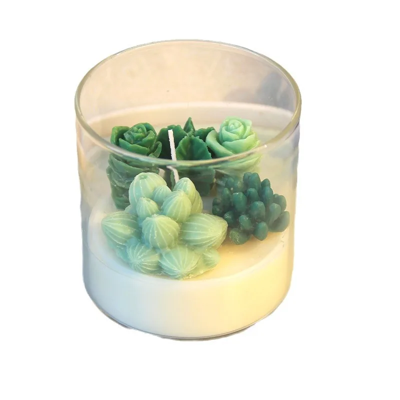 Succulents Cactus Aroma Soy Wax  Luxury Birthday Soy Wax Wedding Decoration Valentines Day Glass Jar Scented Candles