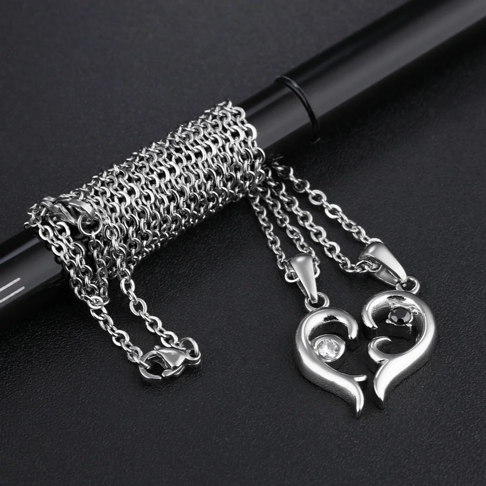 Most Popular CZ Couple Broken Heart Teething Necklace Amber Biwa Pearl Mala Necklace