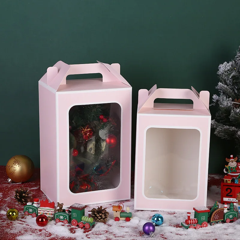 Manufacturers wholesale creative small window paper packaging gift box packaging bags for Christmas