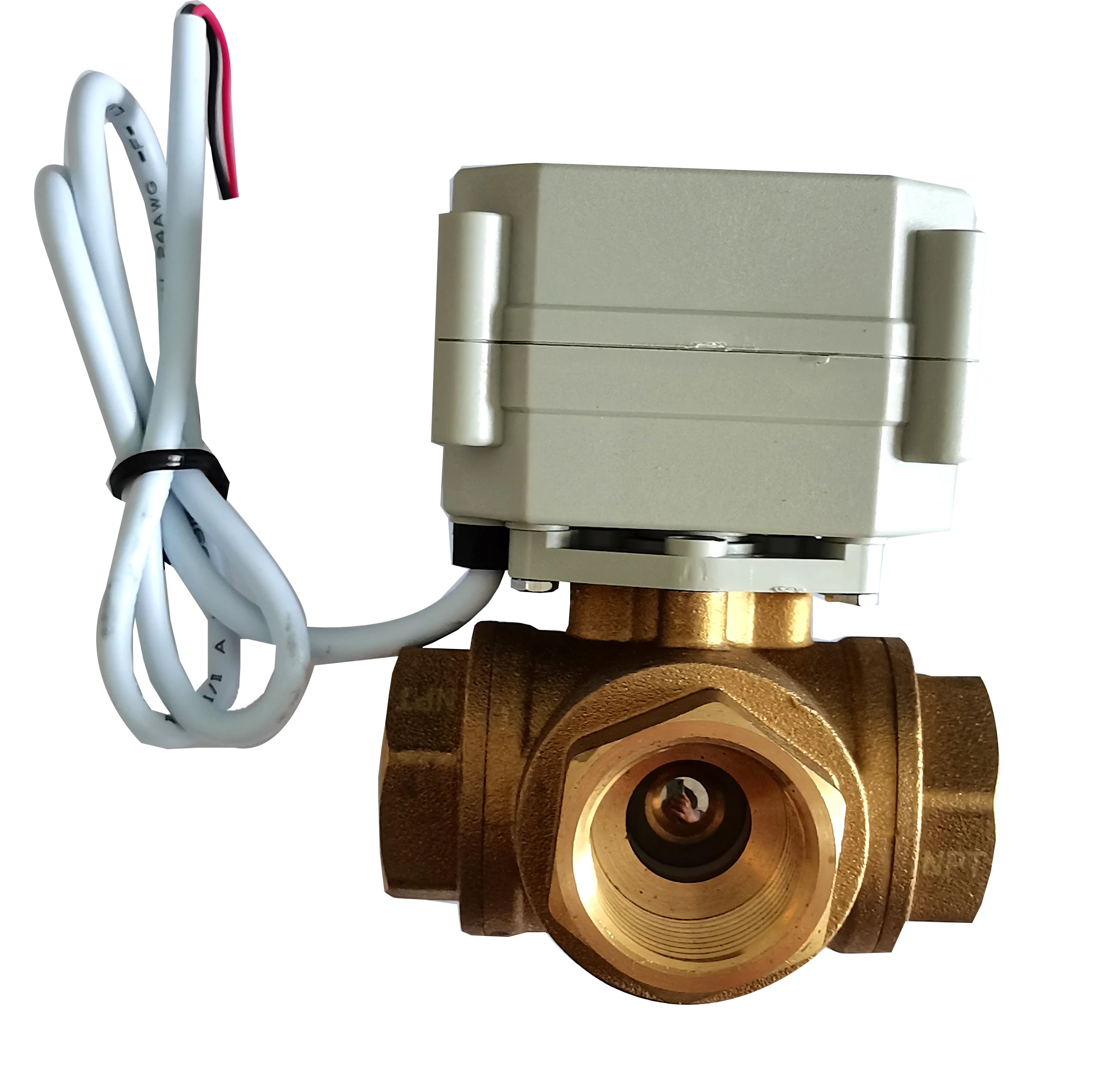 DN15 PN16 Трехходовой Тип NPT с внутренней резьбой 12V 24V Электрический латунный шаровой клапан