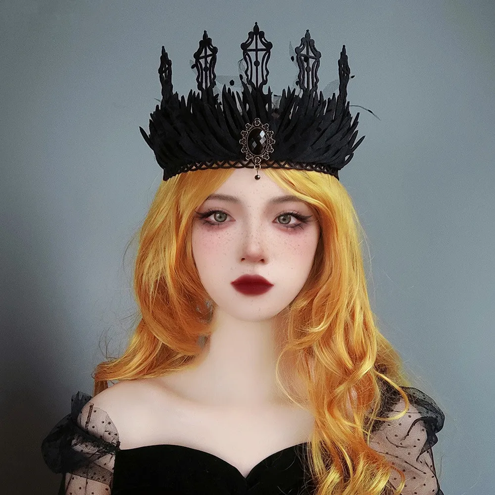 Vintage Crown Halloween Makeup Ball King Princess Witch Head Crown Gothic Style Accessories Headwear