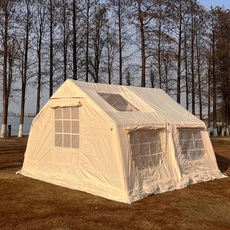 Camping Outdoor  Waterproof Air Inflatable luxury Cabin House Cotton Tent For 5-6 Person Inflatable Camping Tent