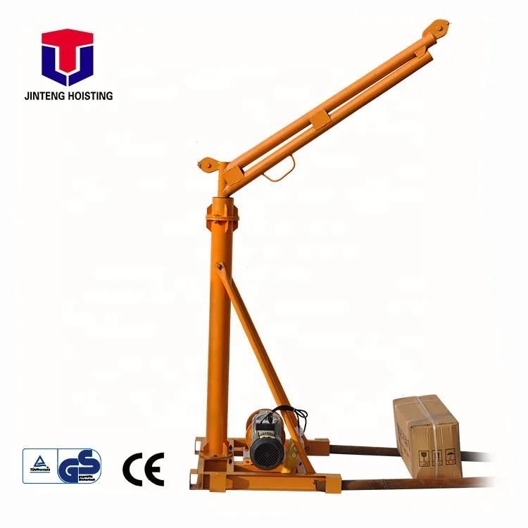 High Quality Outdoor 180 degree rotation lifting portable mini davit crane Clutch-400kg-30m-220v