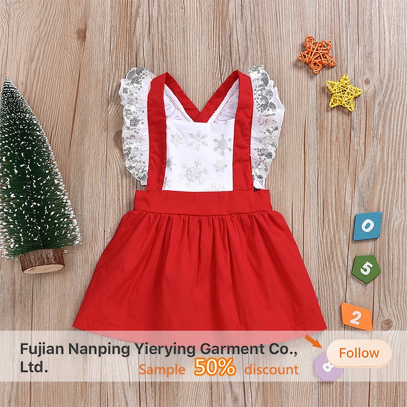Wholesale Christmas Girls Dress Lace Children Dress for Summer Kid Dress