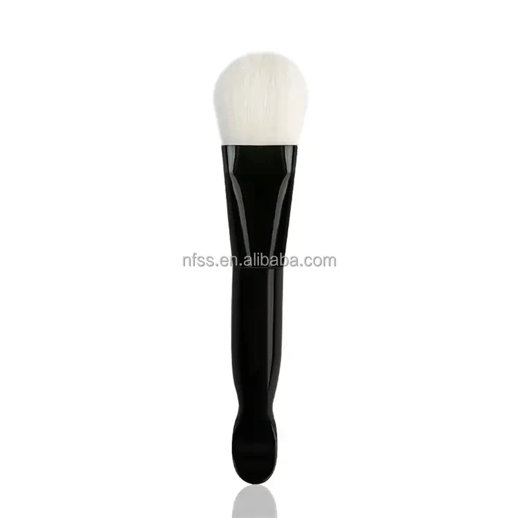 Wholesale Custom Hier Mini Dual Sided Mask Brushes Makeup Double End Plastic Fan Masking Brush And Cosmetic Spatula With  Logo