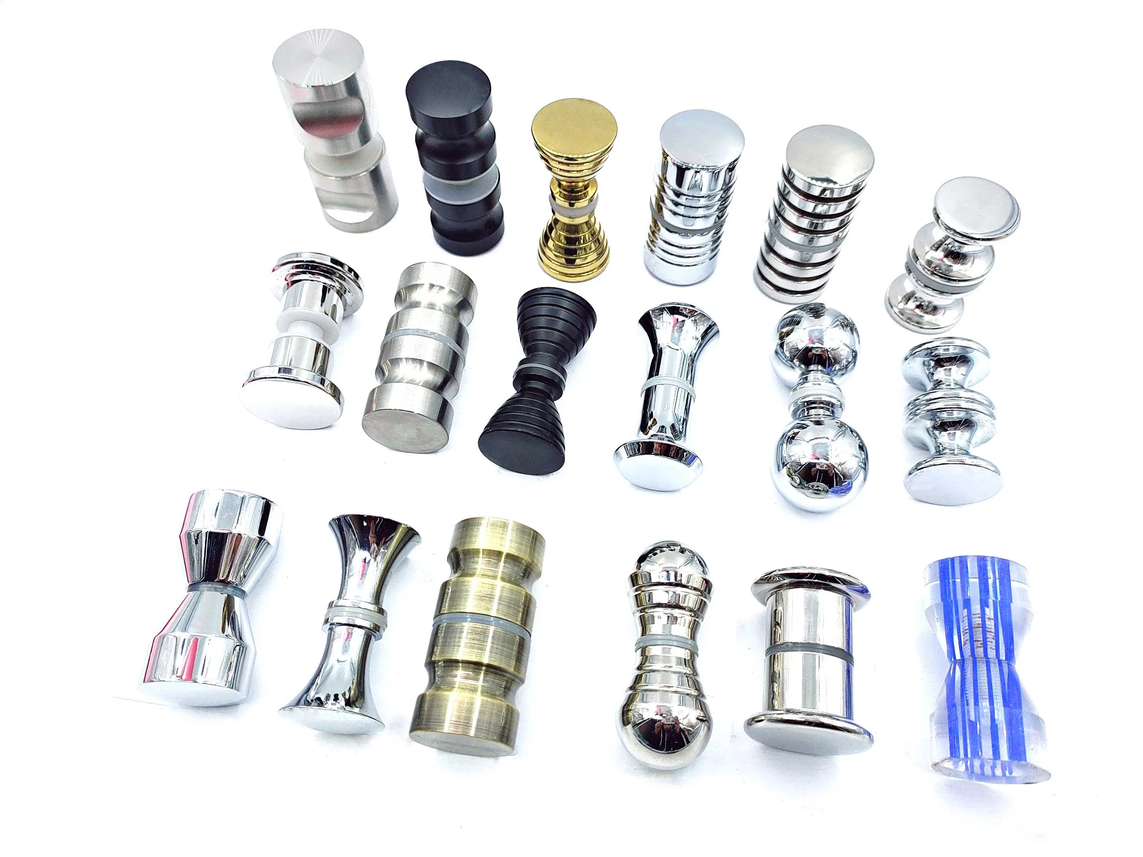 Hot sales Single Hole Copper Zinc Door Handle Stainless Steel Glass Shower Door Pull Knob Glass Door Fitting