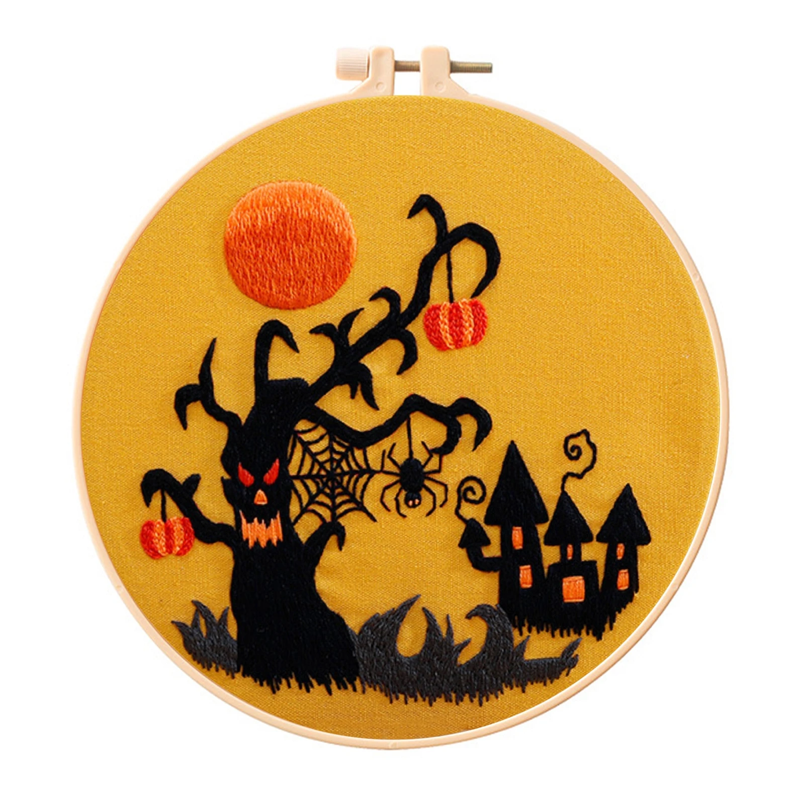 Halloween Embroidery for Beginners Kit with Hoop, Thread, Full Kit, DIY Craft for Beginner